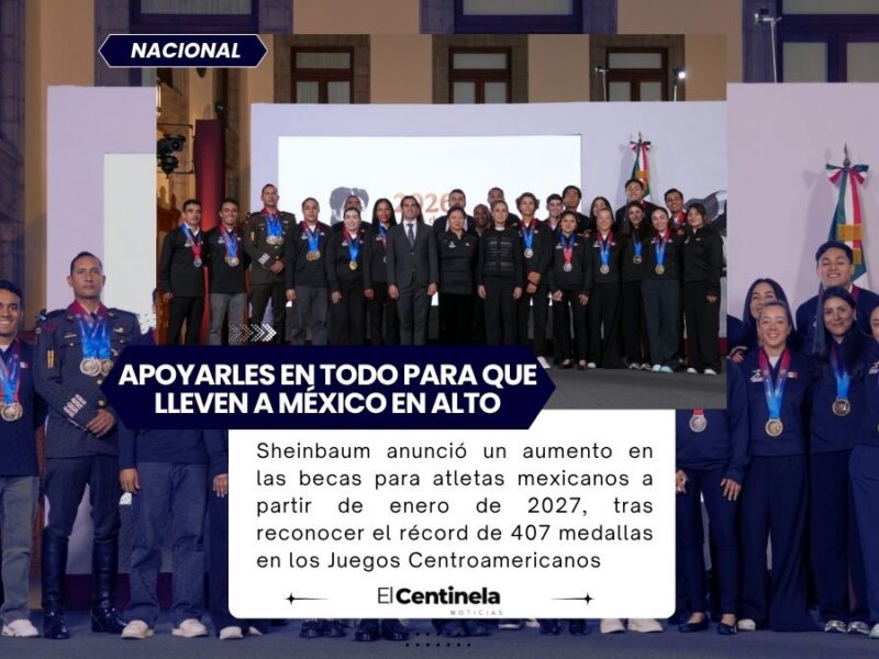 Son el orgullo de México: Sheinbaum presenta aumento de becas para atletas mexicanos a partir de enero de 2027