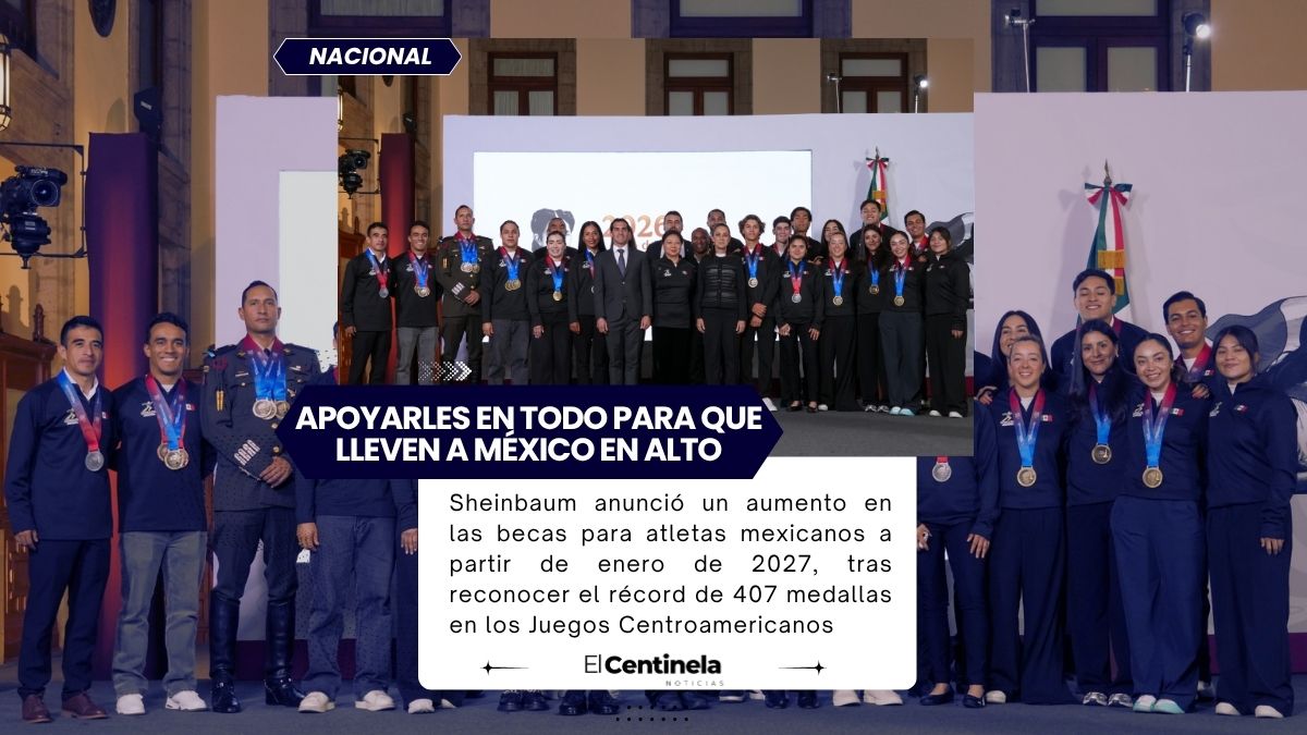 Son el orgullo de México: Sheinbaum presenta aumento de becas para atletas mexicanos a partir de enero de 2027