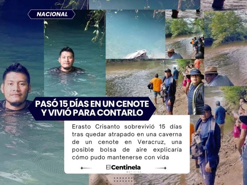 Insólito: Así fue como sobrevivió Erasto Crisanto 15 días atrapado en un cenote de Veracruz a más de 100 metros