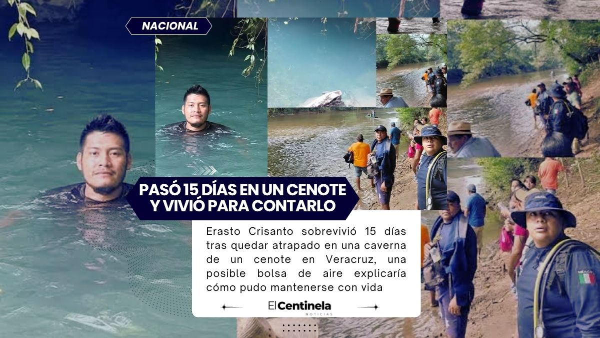 Insólito: Así fue como sobrevivió Erasto Crisanto 15 días atrapado en un cenote de Veracruz a más de 100 metros