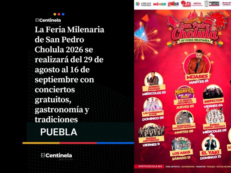 Los Askis, Kumbia Kings, Inspector y más reunidos en Feria de San Pedro Cholula 2026, ¡no te la pierdas!