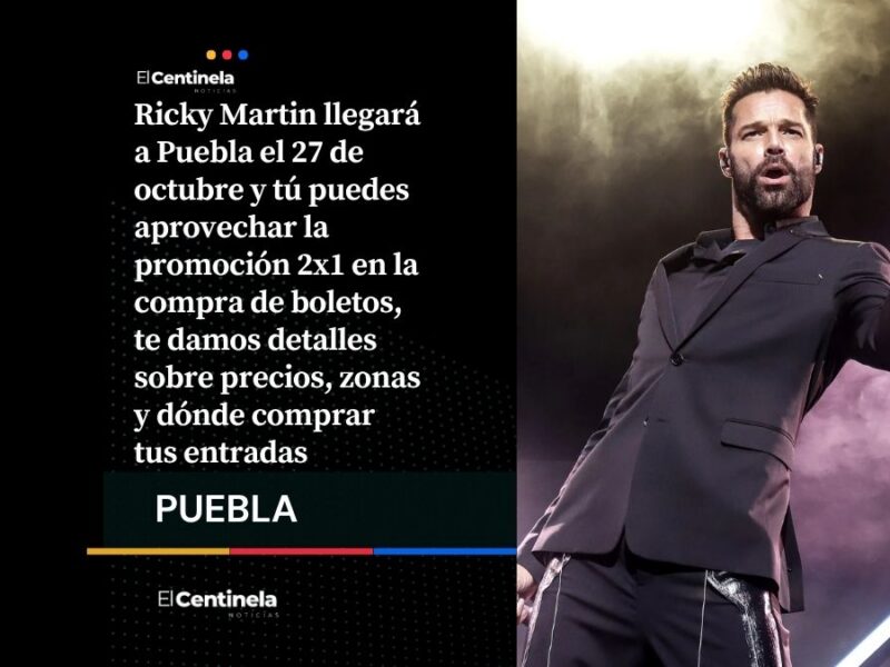 Ricky Martin en Puebla: boletos están al 2x1, precios y dónde comprarlos, ¡aprovecha esta súper oferta!