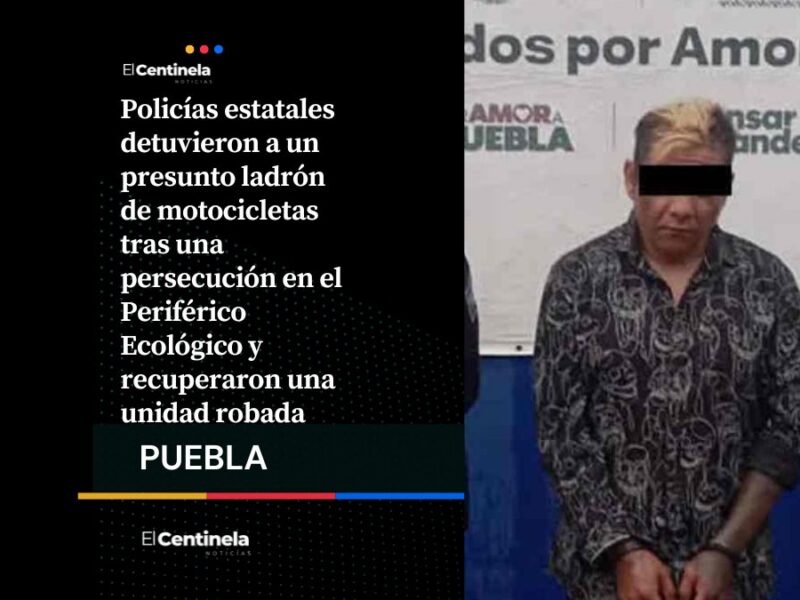 Detienen a robamotos luego de una persecución que llegó desde el Periférico Ecológico hasta El Batán