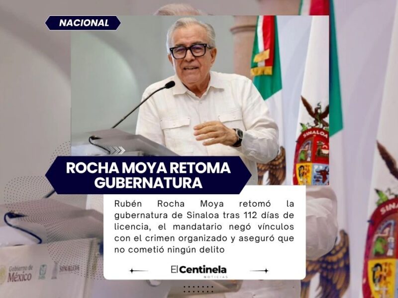 Rubén Rocha Moya retoma la gubernatura de Sinaloa luego de 112 días y niega haber cometido algún delito