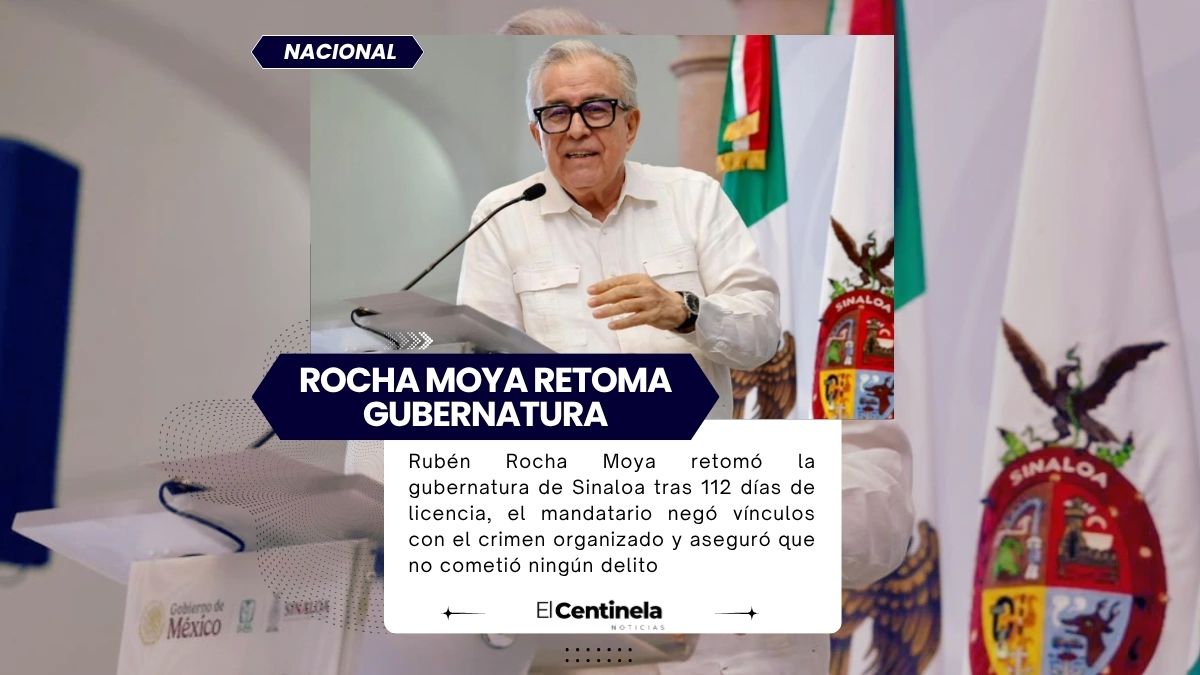 Rubén Rocha Moya retoma la gubernatura de Sinaloa luego de 112 días y niega haber cometido algún delito