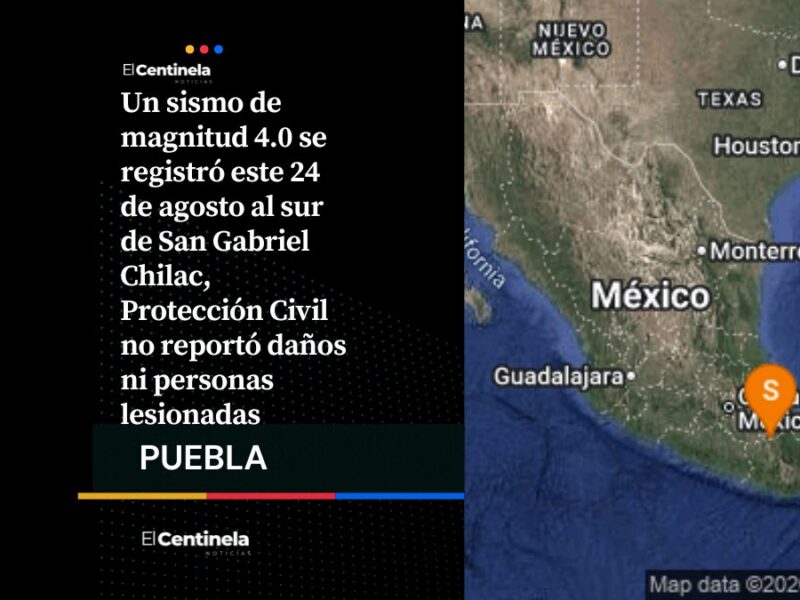Sismo de magnitud 4.0 en San Gabriel Chilac no deja afectaciones