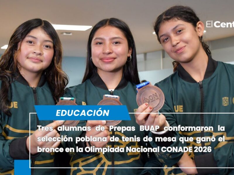Tres alumnas de la BUAP conquistan la medalla de bronce en tenis de mesa de CONADE