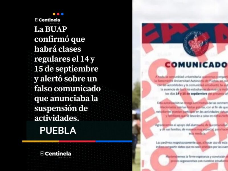No hay puente de fiestas patrias: BUAP confirma clases normales este 14 y 15 de septiembre