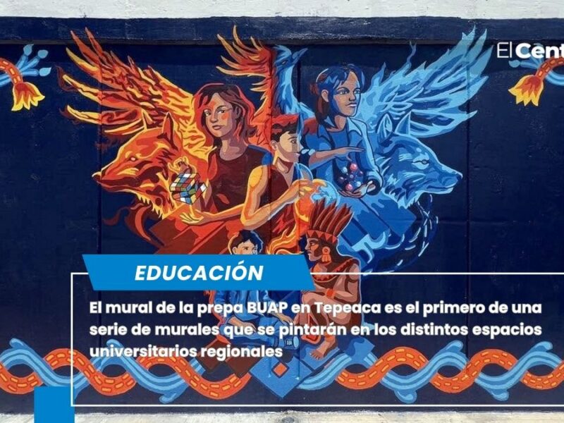 Plasman estudiantes BUAP su talento y creatividad en mural de la preparatoria de Tepeaca