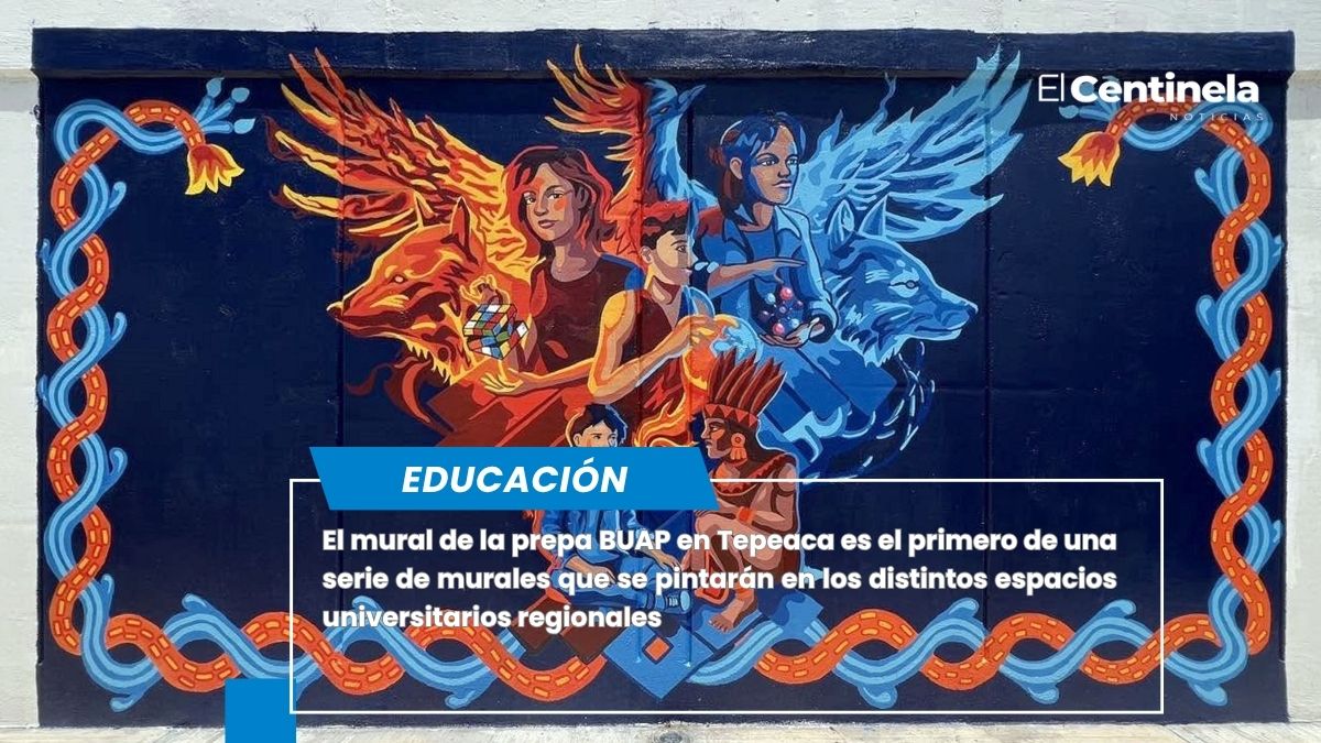Plasman estudiantes BUAP su talento y creatividad en mural de la preparatoria de Tepeaca