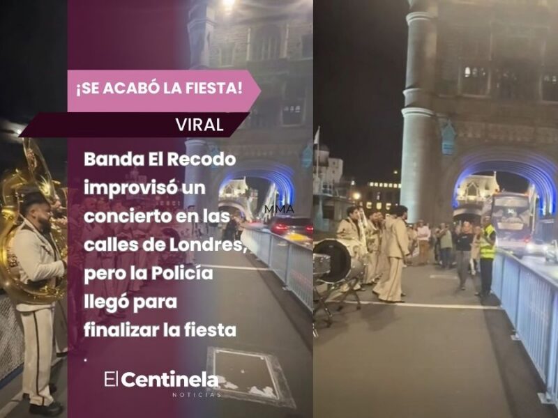 Policía de Londres corre a Banda El Recodo de concierto improvisado en la calle