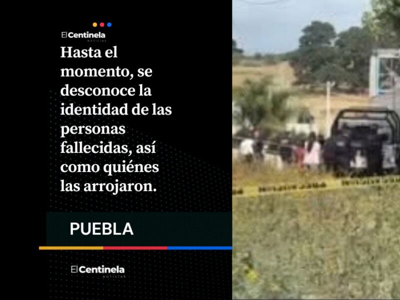 Arrojan desde vehículo dos cadáveres en Cholula