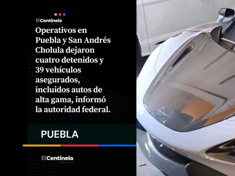 Aseguran 39 vehículos de alta gama vinculados a la detención de “El Amarillo” en antro de Lomas de Angelópolis