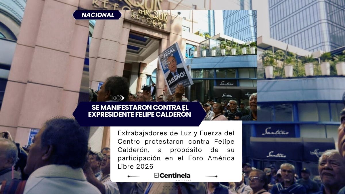 Extrabajadores de Luz y Fuerza del Centro protestan contra Felipe Calderón; decapitaron su estatua en Los Pinos
