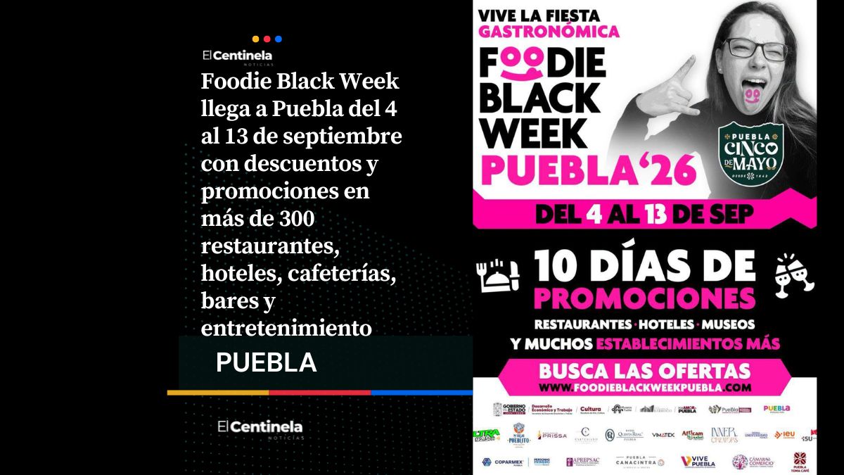 Foodie Black Week Puebla reúne a más de 300 negocios con imperdibles descuentos, ¡disfrútalo!