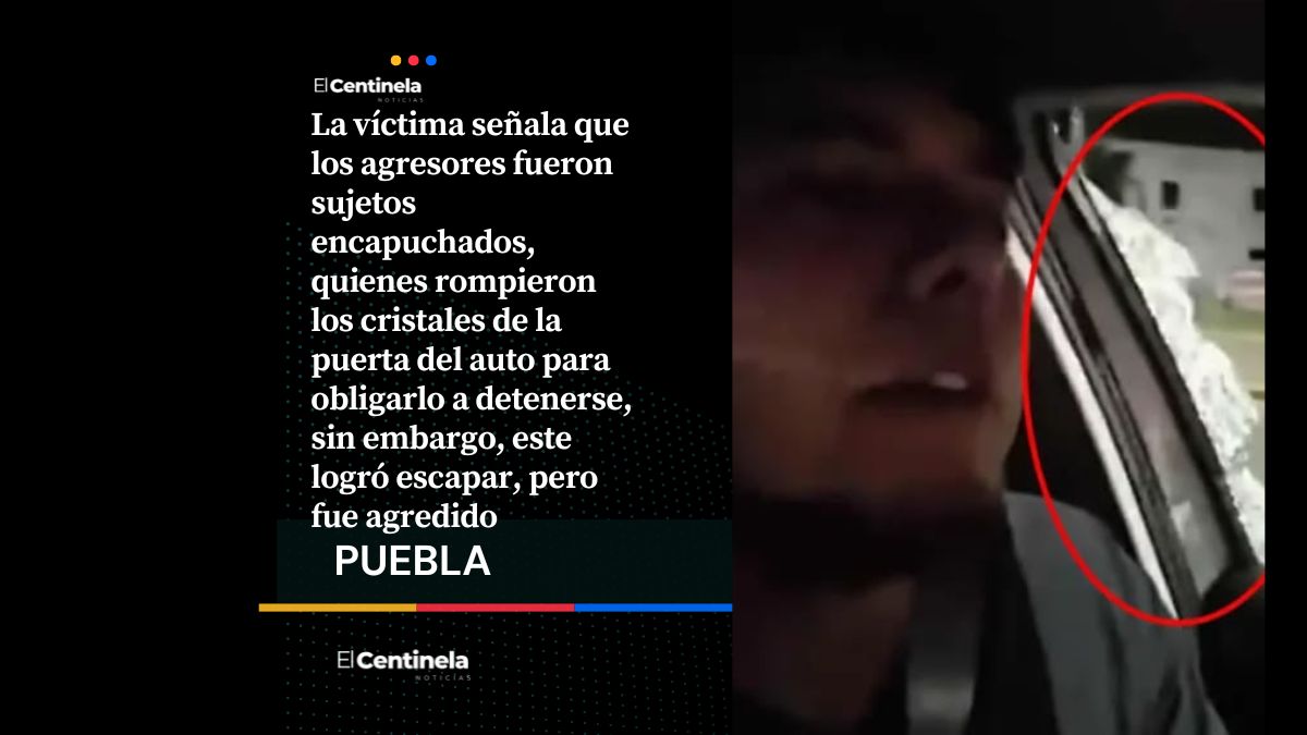 Encapuchados rompen cristales y atacan a automovilista durante intento de asalto en la México-Puebla