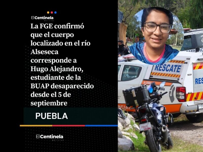 FGE confirma la muerte de Hugo Alejandro luego de una caída en el río Alseseca