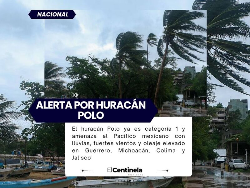 Huracán Polo cobra fuerza y amenaza al Pacífico mexicano con intensas lluvias, viento y oleaje