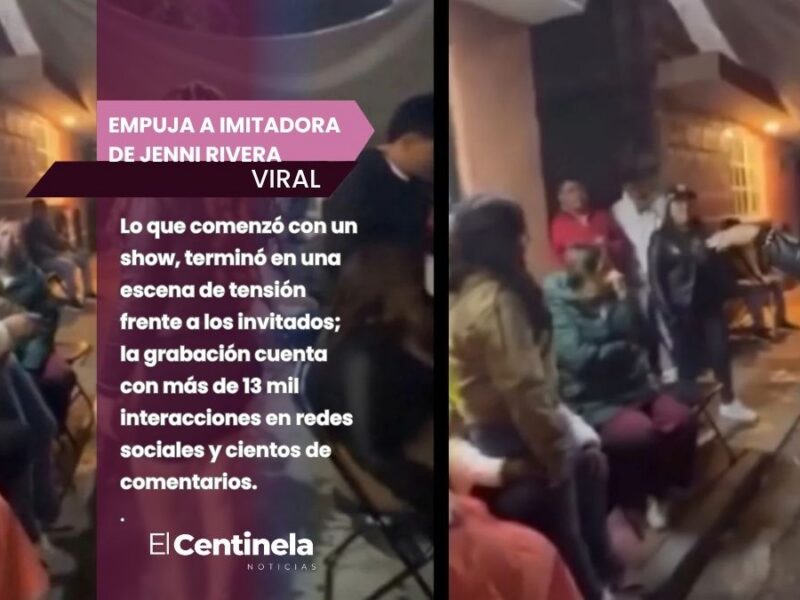 Mujer protagoniza escena de celos en plena fiesta y empuja a imitadora de Jenni Rivera