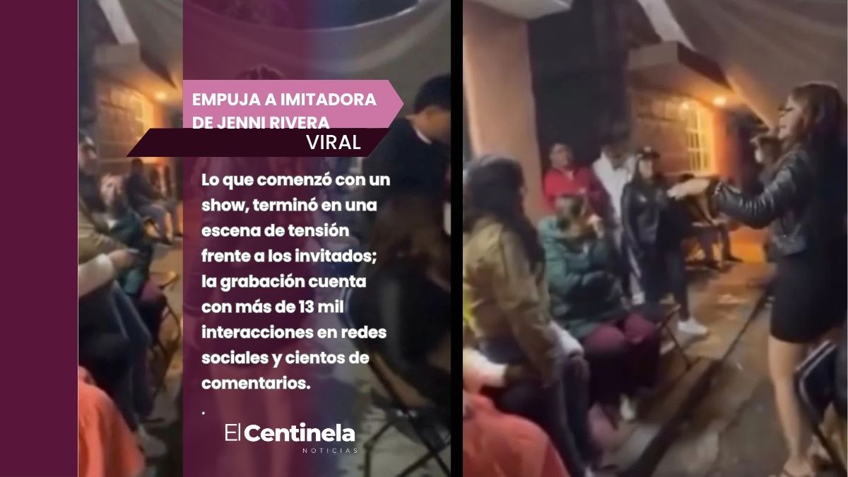 Mujer protagoniza escena de celos en plena fiesta y empuja a imitadora de Jenni Rivera