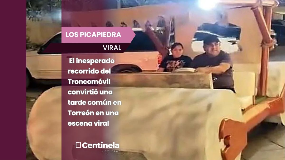 ¡Torreón superando la IA! Captan legendario auto de 'Los Picapiedras' en las calles