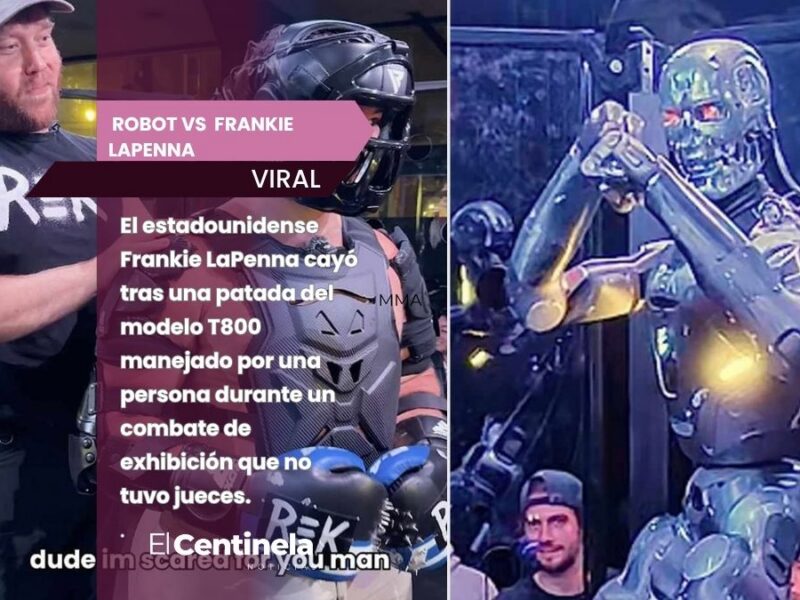 La impactante pelea de MMA entre un humano y un robot caracterizado como “Terminator”: “Un poco aterrador”