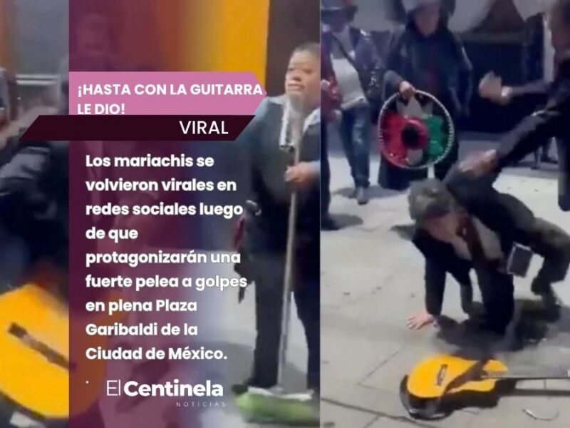 ¡Hasta con la guitarra le dio!: mariachis protagonizan fuerte pelea a golpes en Plaza Garibaldi