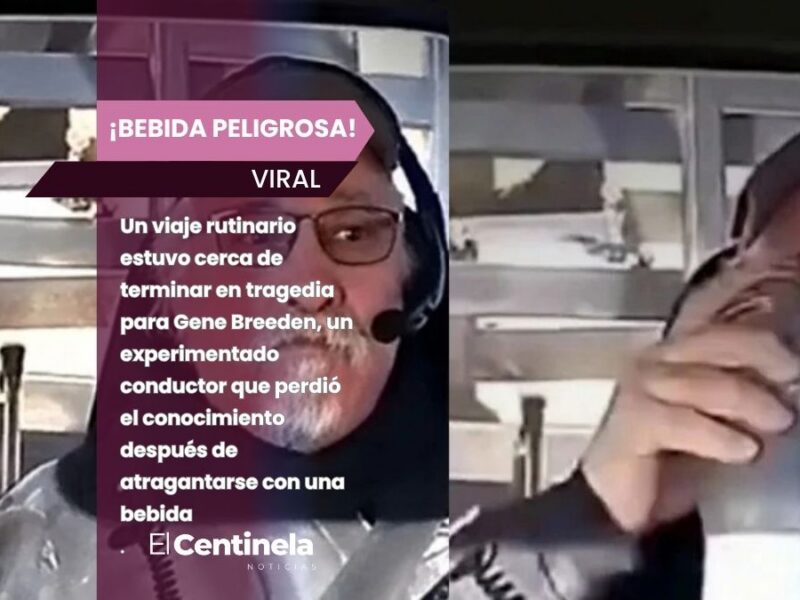 Trailero se atraganta con su bebida y pierde el conocimiento al volante