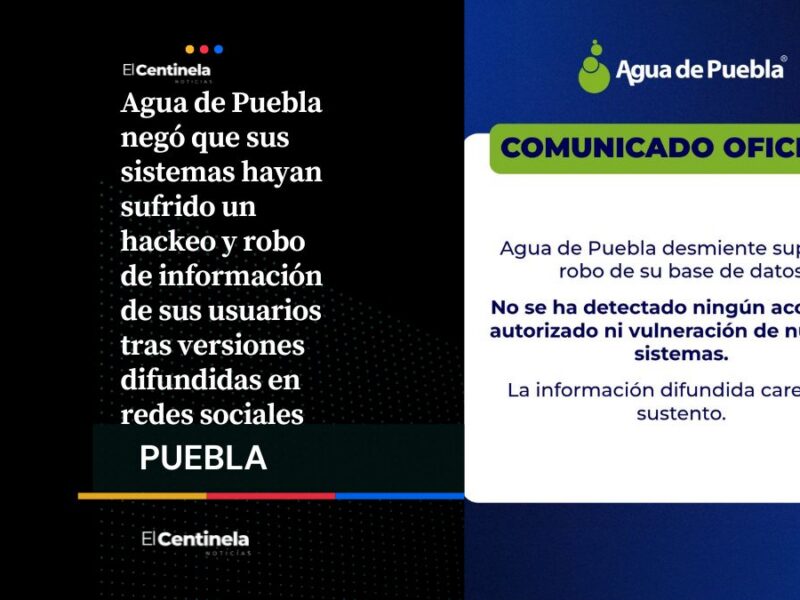 Agua de Puebla desmiente hackeo y robo de datos de sus usuarios