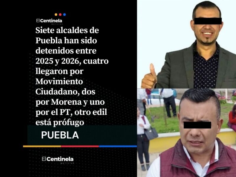 De no creerse: Siete alcaldes de Puebla han sido detenidos en dos años, Movimiento Ciudadano tiene cuatro casos