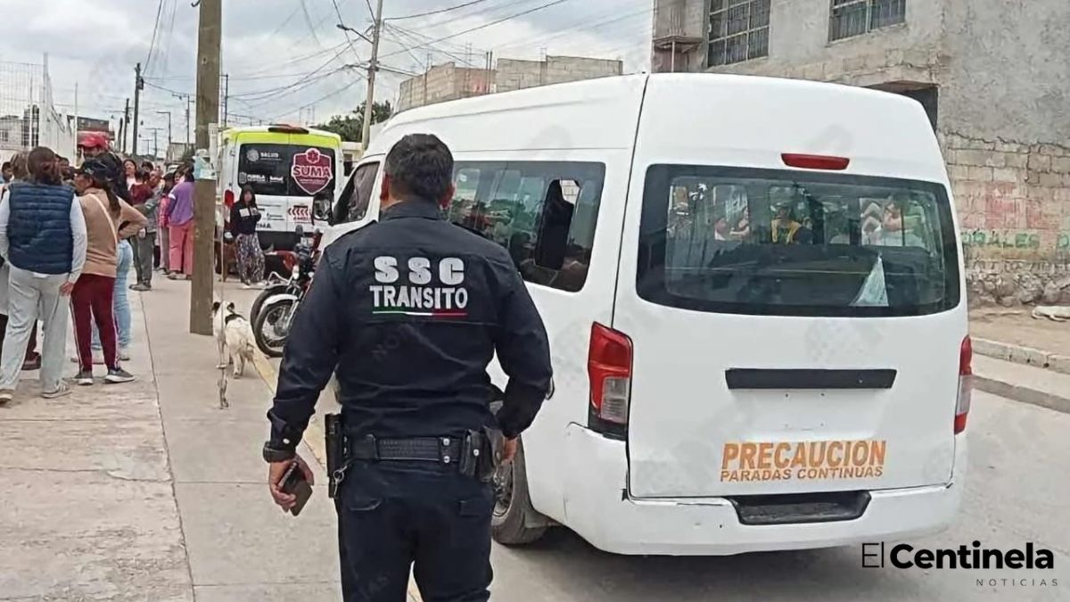 Combi que circulaba sin placas atropella y mata a un niño en Amozoc, el conductor quedó detenido