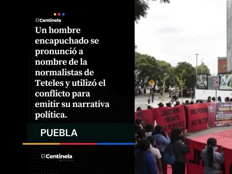 Machito encapuchado usurpa vocería de Normalistas de Teteles: confirma que quieren adueñarse de ellas