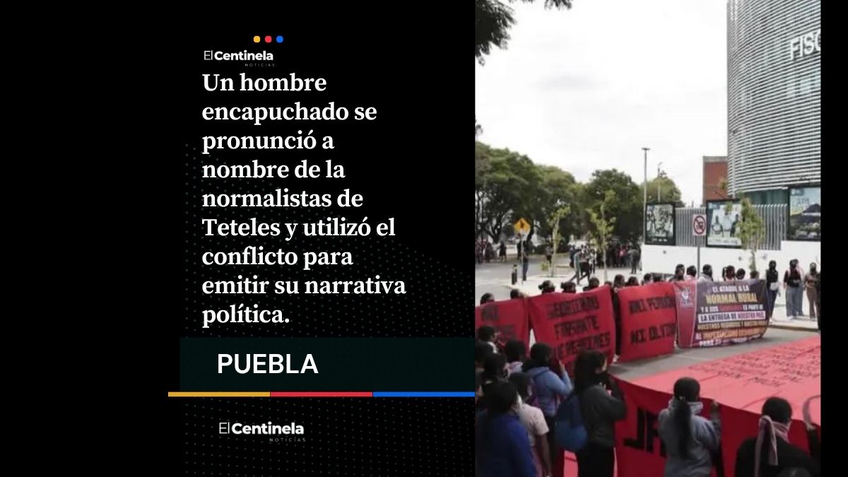 Machito encapuchado usurpa vocería de Normalistas de Teteles: confirma que quieren adueñarse de ellas