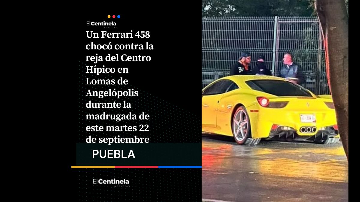Fallo a toda máquina: Ferrari 458 choca contra reja en Lomas de Angelópolis por exceso de velocidad
