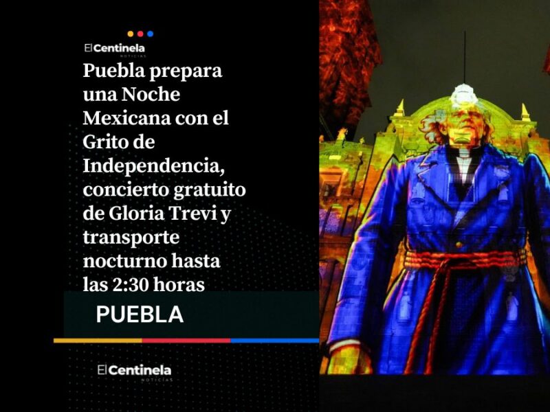 Así la Noche Mexicana: Club Puebla vs Toluca, Grito y concierto de Gloria Trevi en el Zócalo de Puebla