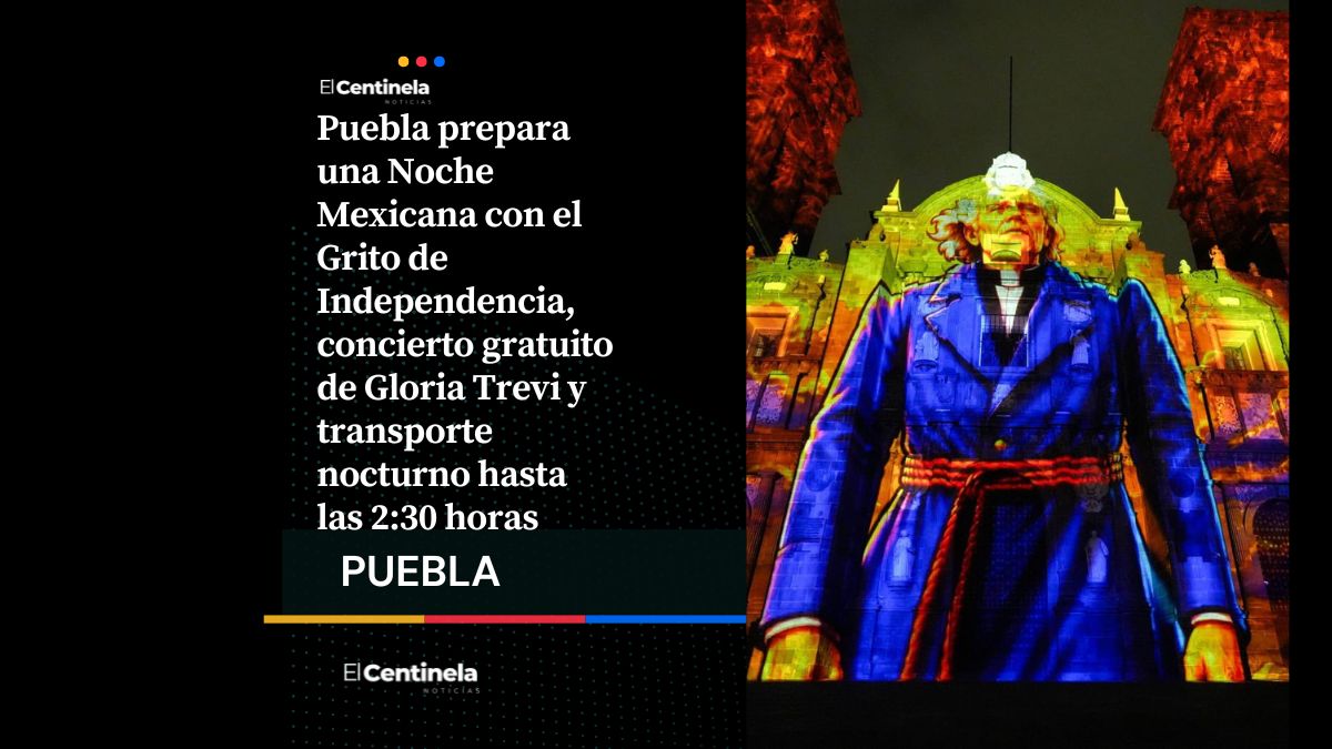 Así la Noche Mexicana: Club Puebla vs Toluca, Grito y concierto de Gloria Trevi en el Zócalo de Puebla