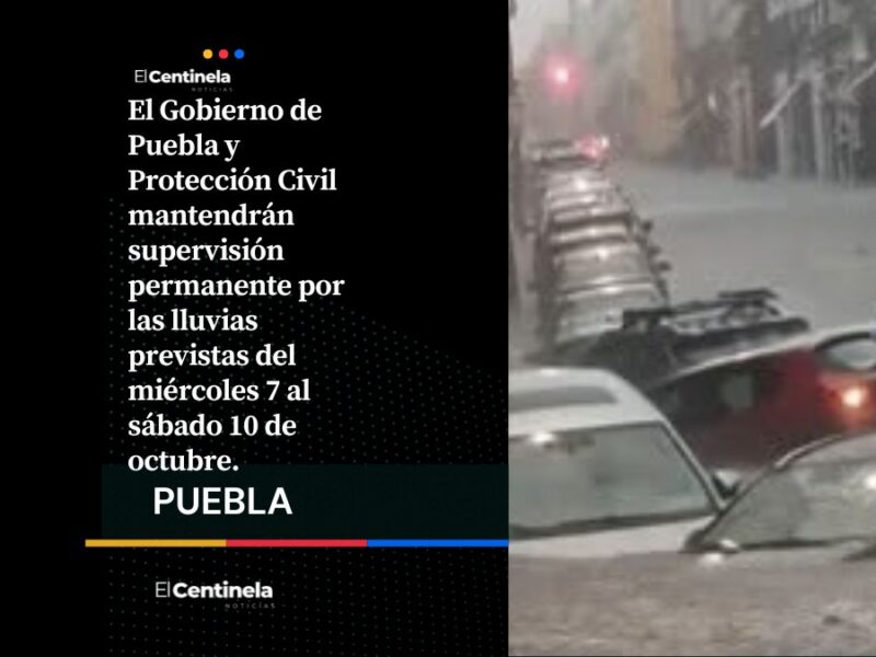 Gobierno de Puebla llama reforzar precauciones ante pronóstico de lluvias fuertes en el estado