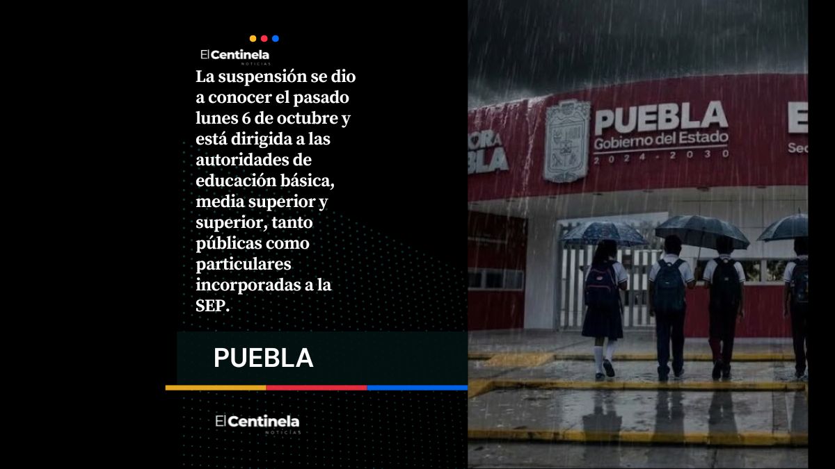 SEP suspende clases para este jueves y viernes por lluvias fuertes en 173 municipios de Puebla