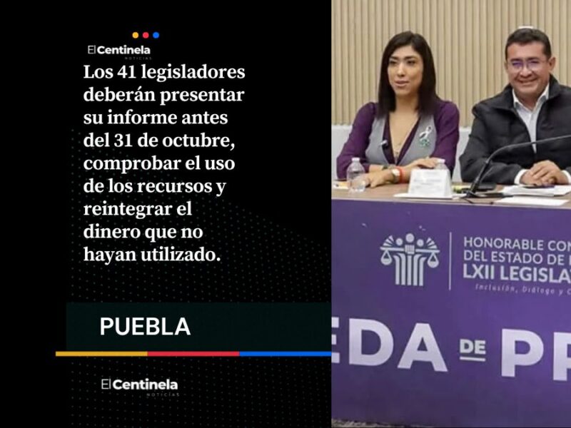 Congreso define calendario para informes de diputados; recibirán 206 mil pesos cada uno