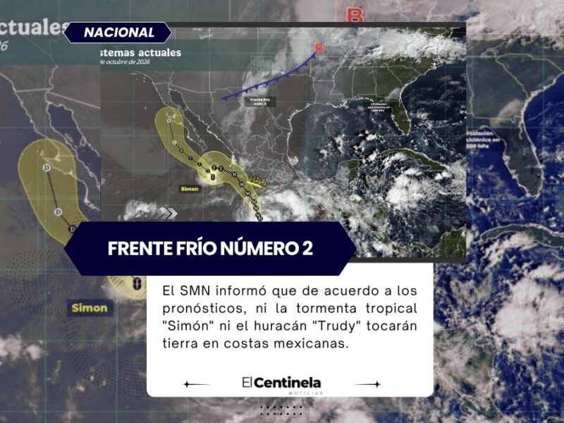 "Simón" y "Trudy" bordearán costas mexicanas; se descarta que puedan tocar tierra