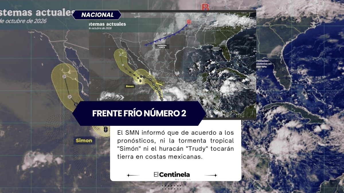 "Simón" y "Trudy" bordearán costas mexicanas; se descarta que puedan tocar tierra