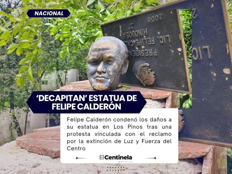 Felipe Calderón califica de “miserables” a quienes dañaron su estatua en Los Pinos
