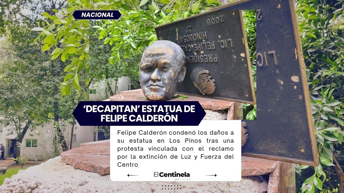 Felipe Calderón califica de “miserables” a quienes dañaron su estatua en Los Pinos