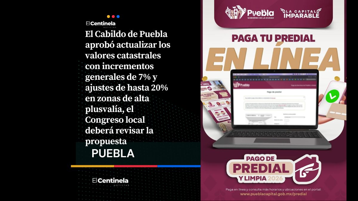 Prepárate, el Cabildo de Puebla aprueba los aumentos al predial de hasta 20% para 2027